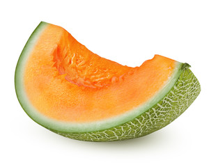 cantaloupe melon isolated on white background, clipping path, full depth of field