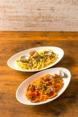 スパゲッティ　ボンゴレ　イタリアン　Gourmet of spaghetti vongole Italy