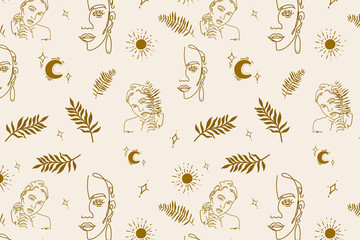 Modern summer seamless pattern with cute graphic elements. Beautiful flat background.
