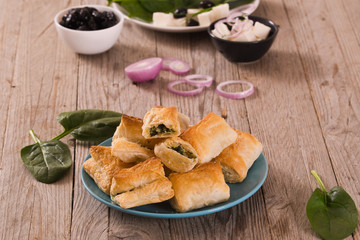Spinach puffs. 