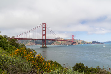 The Golden Gate bridge in San Francisco bay