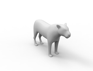 3d rendering of a lion silhouette is insolation studio background