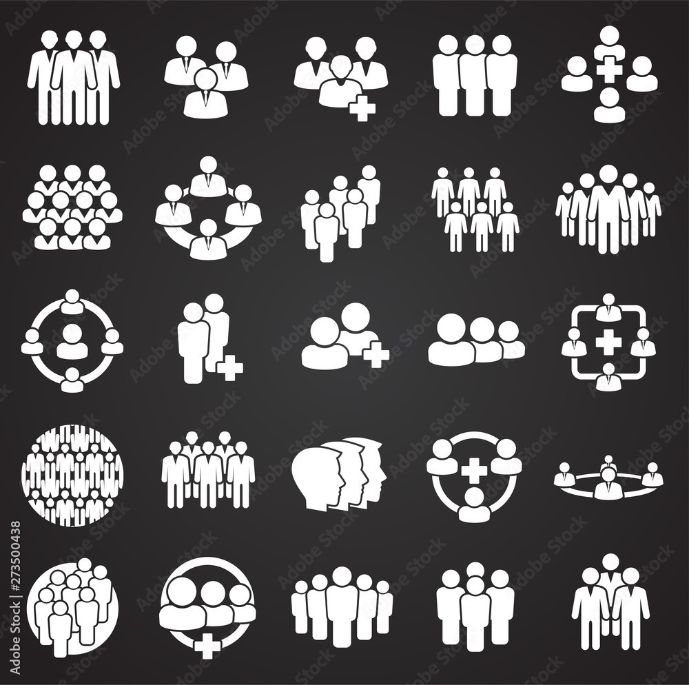 Poster business people related icons set on background for graphic and web design. simple illustration. int