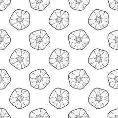 Sweet ripe pomegranate. Vector concept in doodle and sketch style. Hand drawn illustration for printing on T-shirts, postcards.