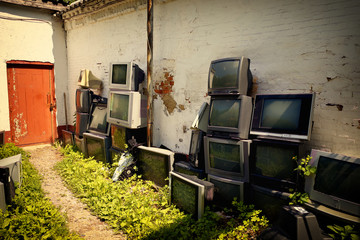 Vintage retro television sets background hd