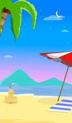 Summer Empty Beach Background Holiday Flyer Banner