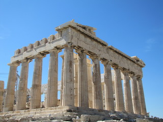 Ruins of Parthenon in Acropolis in Athens, Greece