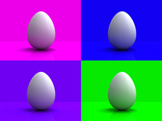 Eggs on a colorful background. 3d illustration