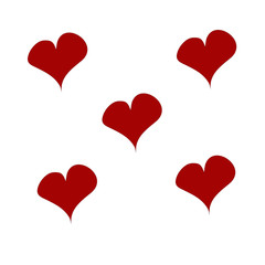 set of hearts isolated on white background