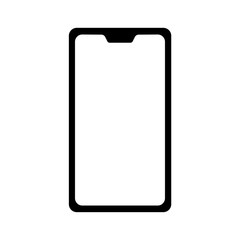 Black smart phone, cellphone isolated on white background