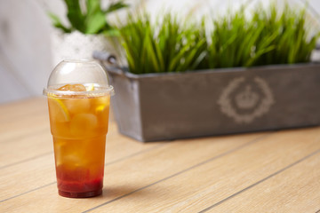 summer drink, lemonade with mint and fruits