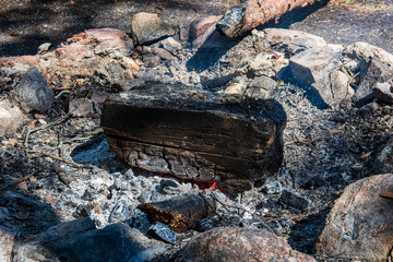 fireplace with rocks in open nature