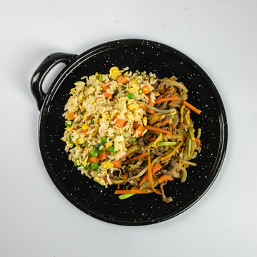 Fried Rice and Chop Suey Plate for Menu