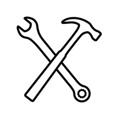 klucz i młotek ikona