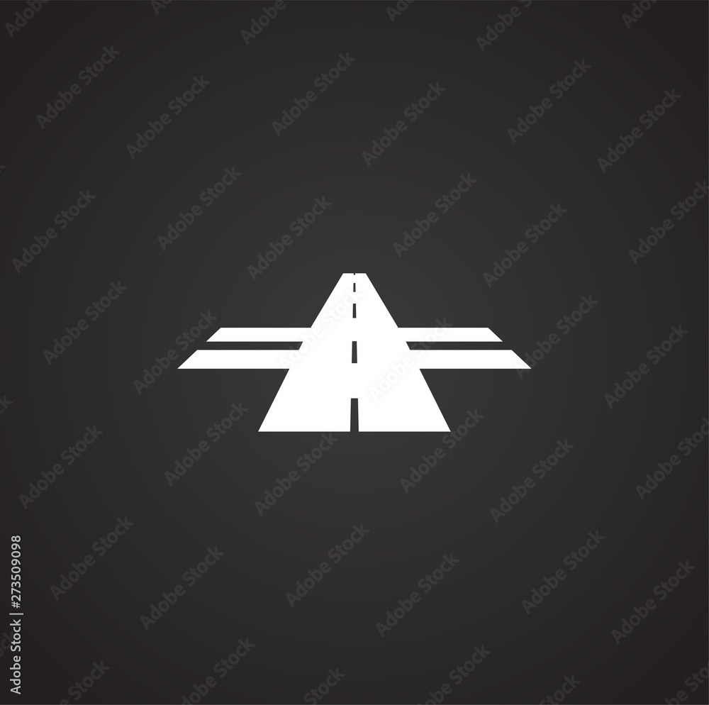 Poster road icon on background for graphic and web design. simple illustration. internet concept symbol for