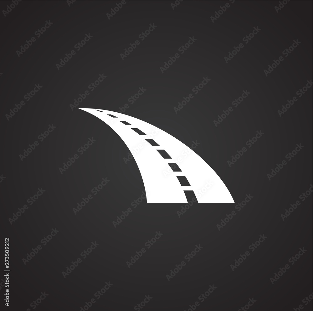 Poster road icon on background for graphic and web design. simple illustration. internet concept symbol for