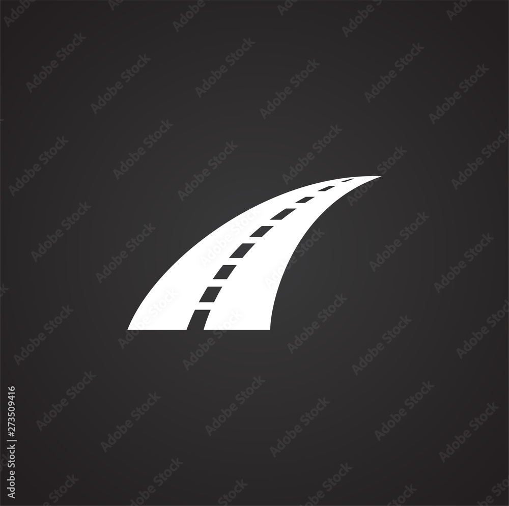 Poster road icon on background for graphic and web design. simple illustration. internet concept symbol for