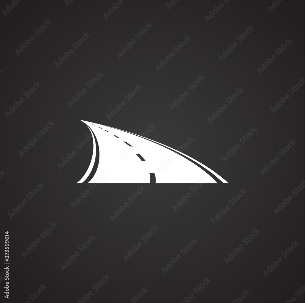 Poster road icon on background for graphic and web design. simple illustration. internet concept symbol for