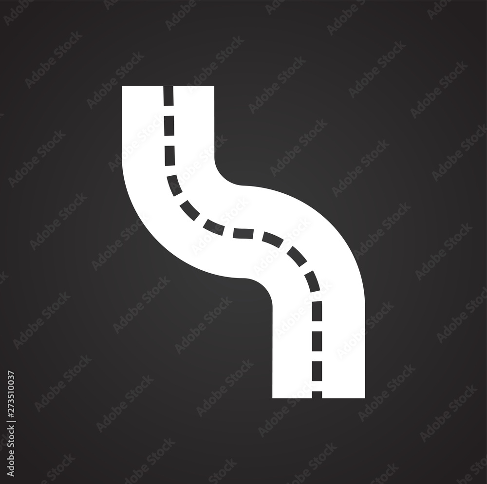 Poster road icon on background for graphic and web design. simple illustration. internet concept symbol for