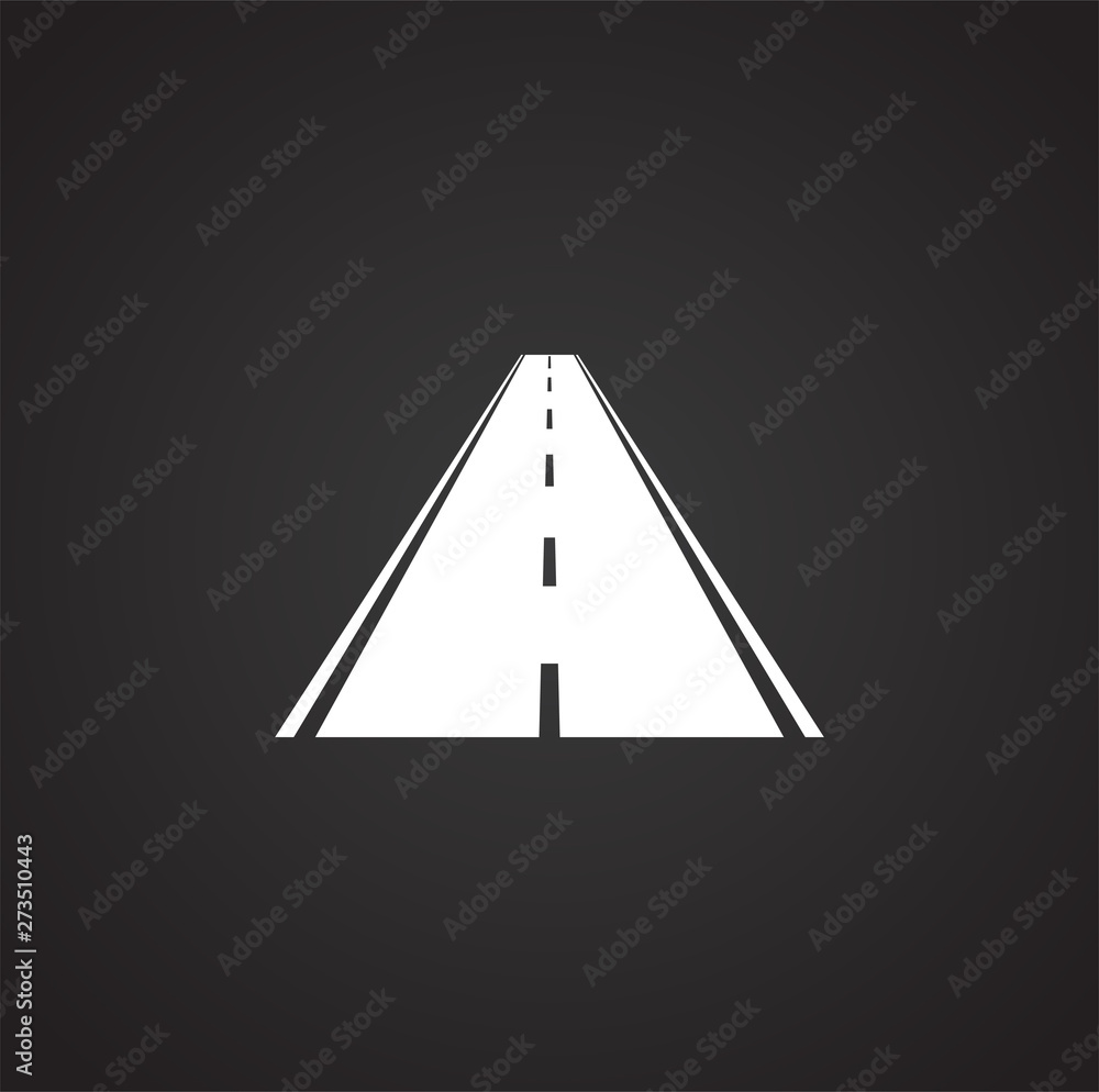 Poster road icon on background for graphic and web design. simple illustration. internet concept symbol for