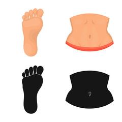 Vector design of body and part symbol. Set of body and anatomy stock symbol for web.