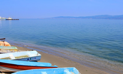 Old fishing boats in Marmara sea coast