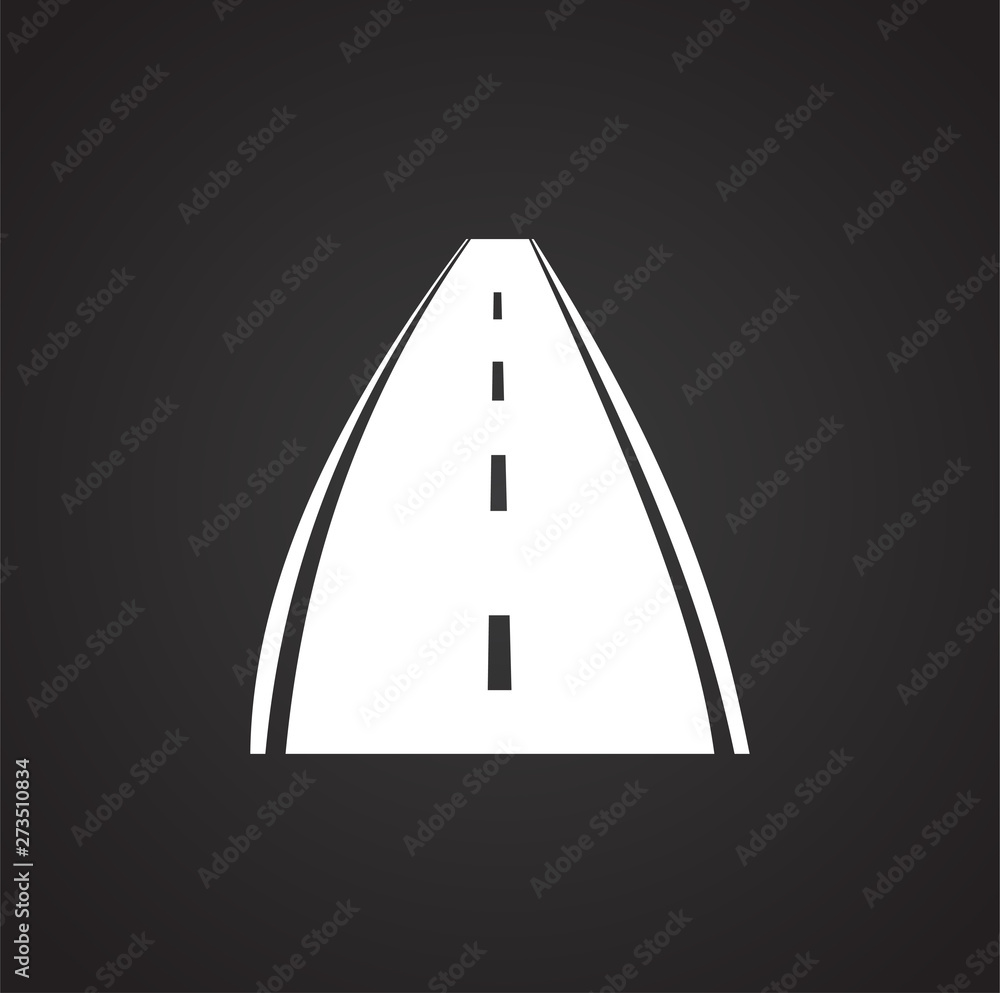 Poster road icon on background for graphic and web design. simple illustration. internet concept symbol for