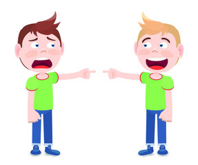 Vector flat style cartoon character. young boy