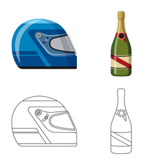 Vector illustration of car and rally symbol. Collection of car and race stock vector illustration.