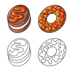 Isolated object of confectionery and culinary logo. Set of confectionery and product vector icon for stock.