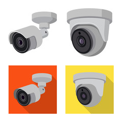 Isolated object of cctv and camera icon. Set of cctv and system vector icon for stock.