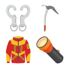 Isolated object of mountaineering and peak logo. Collection of mountaineering and camp vector icon for stock.