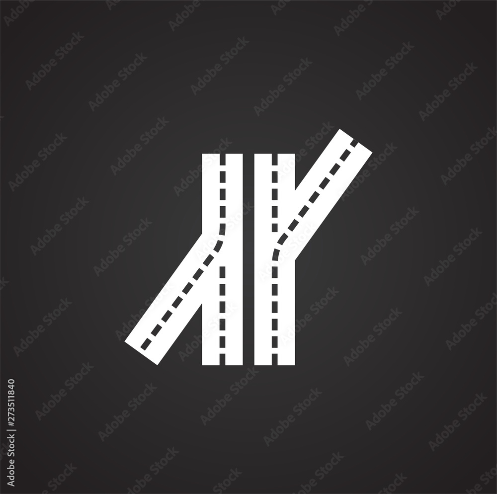 Poster road icon on background for graphic and web design. simple illustration. internet concept symbol for