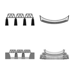Vector design of connection and design symbol. Collection of connection and side vector icon for stock.