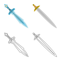 Isolated object of game and armor sign. Collection of game and blade stock vector illustration.