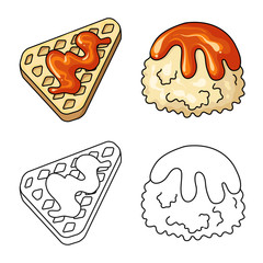 Isolated object of confectionery and culinary logo. Collection of confectionery and product stock symbol for web.