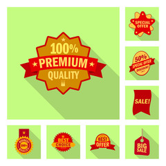 Vector design of emblem and badge icon. Set of emblem and sticker vector icon for stock.