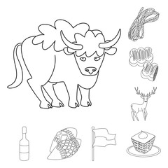 Vector illustration of national and culture icon. Set of national and europe stock vector illustration.