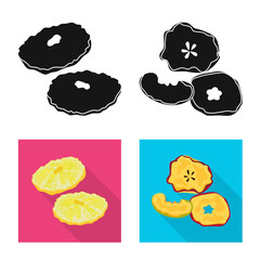 Vector illustration of food and raw symbol. Set of food and nature vector icon for stock.