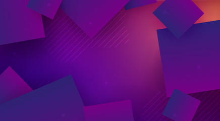 Obraz premium Purple abstract design with squares and thin light lines