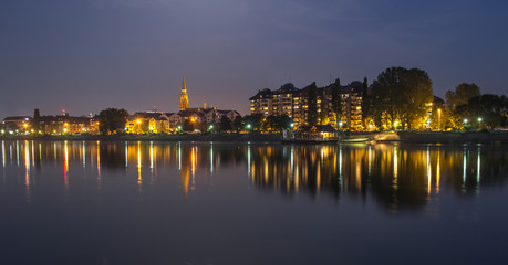 Fototapeta premium Night view of Osijek Croatia in summer europe