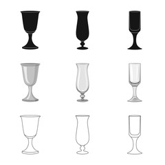 Isolated object of form and celebration logo. Collection of form and volume stock vector illustration.