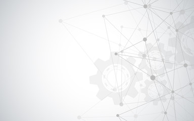 Abstract plexus background with connecting dots and lines. Global network connection, digital technology and communication concept.