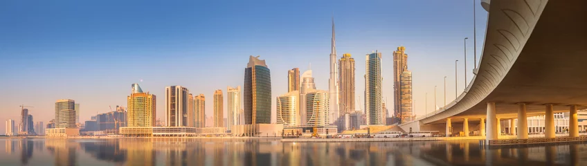 Foto op Canvas Panoramisch uitzicht op Dubai Business Bay, Verenigde Arabische Emiraten © boule1301