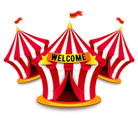Vector Circus tent. Classical Circus tent.