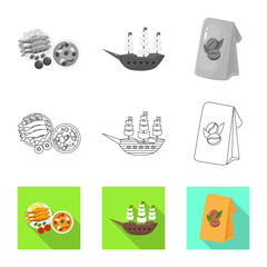 Vector design of  and historic icon. Collection of  and country vector icon for stock.