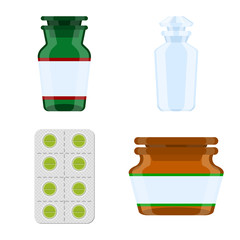 Isolated object of pharmacy and pharmaceutical icon. Set of pharmacy and health stock symbol for web.