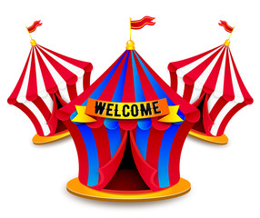 Vector Circus tent. Classical Circus tent.
