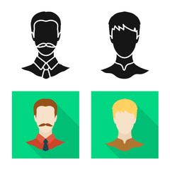 Isolated object of professional and photo icon. Collection of professional and profile stock vector illustration.