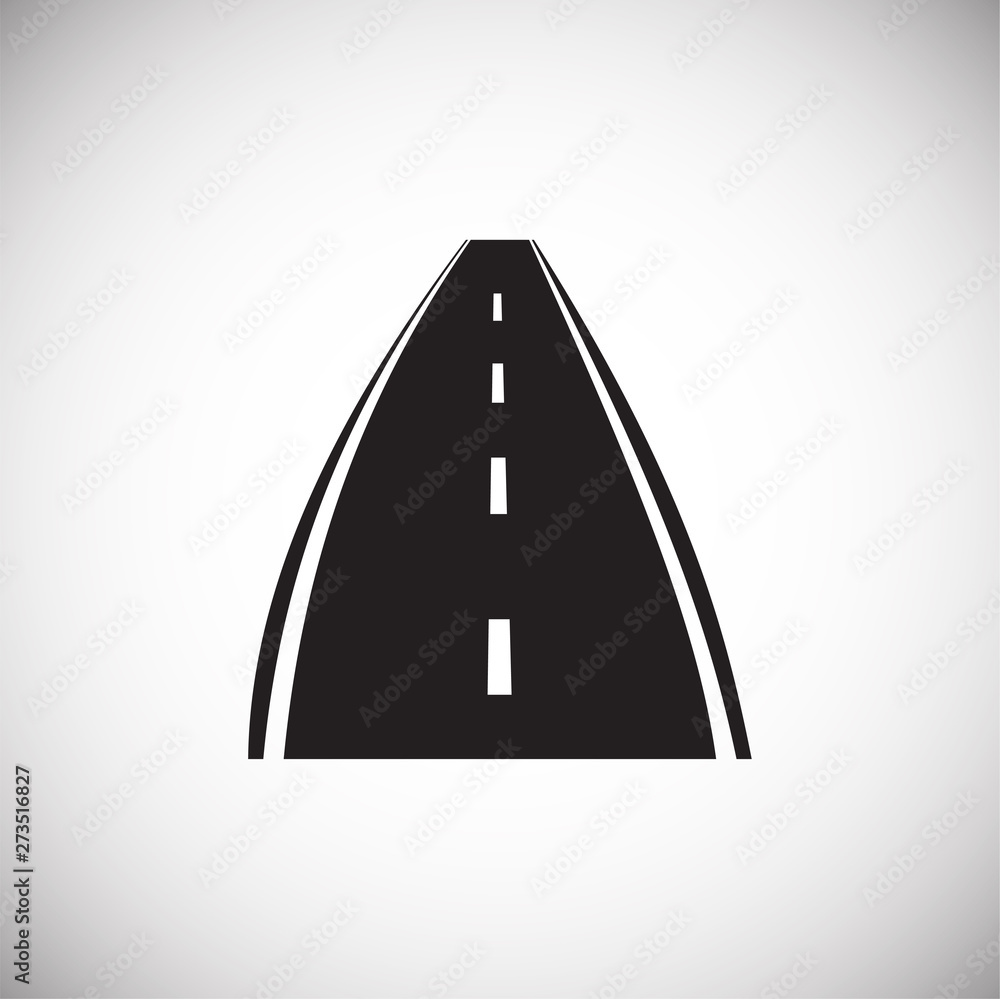 Poster road icon on background for graphic and web design. simple illustration. internet concept symbol for